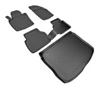 RECAMBO Juego de alfombrillas de goma y bandeja para maletero para VW Tiguan 5N | 2007-2016 | sin sistema variador 100% ajuste perfecto para coche alfombrillas y maletero de TPE antideslizante de