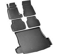 RECAMBO Juego de Alfombrillas de Goma y Maletero para BMW Serie 5 E39 Sedán, 1995 2003 100% Ajuste, Alfombrillas y Maletero de TPE Antideslizante, Color Negro