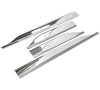 RECAMBO Listones de puerta de acero inoxidable cromados pulidos - Juego de listones decorativos para una apariencia lateral deportiva y protección - Ajuste perfecto y listo para montar - Compatible