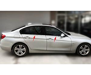 Recambo Listones para ventanas de acero inoxidable, cromado, apto para BMW 3 F30 | año de fabricación a partir de 2011 | 4 piezas pulido