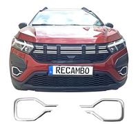 RECAMBO Marco de faros antiniebla de acero inoxidable - embellecedores cromados de alto brillo para un diseño frontal elegante - apto para Dacia Jogger | año de fabricación a partir de 2021
