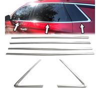 RECAMBO Molduras de Ventana de Acero Inoxidable Cromado Apto para Opel Grandland X año de fabricación a Partir de 2017 Protección Lateral Molduras para el Lado del vehículo