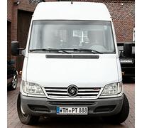 RECAMBO | Parrilla frontal | compatible para Mercedes Sprinter W902-W905 FL | Listones acero inoxidable cromado | Embellecedor protector de radiador