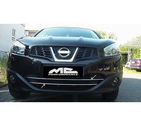 RECAMBO | Parrilla frontal | compatible para Nissan Qashqai y Qashqai +2 | 2010-2013 | Listones acero inoxidable cromado | Embellecedor protector de radiador