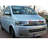 RECAMBO | Parrilla frontal | compatible para VW T5 Facelift | 2009-2015 | Listones acero inoxidable cromado | Embellecedor protector de radiador | parrilla