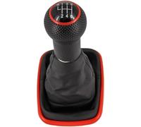 Recambo | Pomo + funda para VW Bora, 1998 2005 | palanca de cambios de 6 marchas | negro rojo.