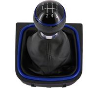 RECAMBO | Pomo + funda para VW Jetta V, 1K2, 2005-2010 | para palanca de cambios de 6 marchas | negro azul con marco en color azul.