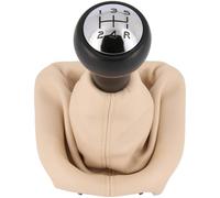 Recambo Pomo para palanca de cambios + funda para palanca de cambios de 5 marchas, apto para Peugeot 207, 2006 - 2015, Plug & Play, funda para palanca de cambios de coche, color beige