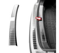 RECAMBO Protección de borde de carga de acero inoxidable - Compatible con Seat Ateca | Año de fabricación a partir de 2016 - Barra de protección cromada pulida para el parachoques con superficie lisa