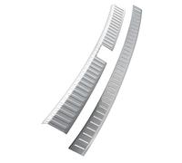 RECAMBO Protector de parachoques de acero inoxidable - apto para Seat Ateca | BJ a partir de 2016 Juego de 2 piezas en aspecto cepillado para parachoques interior y exterior con superficie texturizada