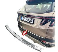 Recambo | Protector de Parachoques Trasero | Compatible con Hyundai Tucson | Tipo NX4 | a Partir de 2020 | Acero Inoxidable Cromado | Protección Borde de Carga