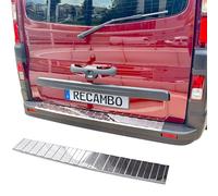 Recambo | Protector de Parachoques Trasero | Compatible con Renault Trafic III | a Partir de 2014 | Acero Inoxidable Cromado | Protección Borde de Carga