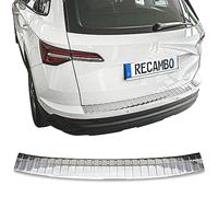 Recambo | Protector de Parachoques trasero | Compatible con Skoda Karoq | NU7 | a partir de 2017 | Acero Inoxidable Cromado | Protección borde de carga