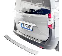 RECAMBO Protector de umbral de carga de acero inoxidable - apto para Ford Transit Courier | año de fabricación desde 2023 - listón de protección cepillado para el parachoques con superficie