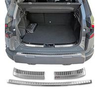RECAMBO Protector de umbral de carga de acero inoxidable - compatible con Dacia Duster III | Año de fabricación desde 2024> Juego de 2 piezas en aspecto cromado pulido para parachoques interior y