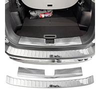 RECAMBO Protector de umbral de carga de acero inoxidable - compatible con Nissan X-Trail | T33 | año de fabricación a partir de 2021 > Juego de 2 piezas en óptica cromada pulida para parachoques