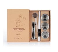 RECAPS Cápsulas recargables de acero inoxidable Cápsulas reutilizables compatibles con la máquina de línea original, pero no todas (3 cápsulas + 120 tapas + 1 tamper)