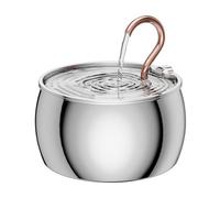 Recaqi Fuente para gatos de acero inoxidable, 2,5 l/84 oz, cuello de ganso, fuente de agua para gatos, con 1 filtro y 1 esponja, ultrasilenciosa, automática, para perros, 2 modos de flujo de agua