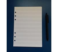 Recarga de 60 hojas pentagramadas A5, 6 agujeros, para carpeta con 6 anillas en formato A5, 15 x 21 cm