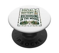 Recarga de batería Social en el Bosque Divertido Arte de Camping PopSockets PopGrip Adhesivo