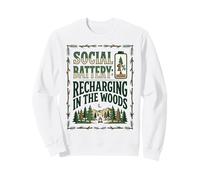 Recarga de batería Social en el Bosque Divertido Arte de Camping Sudadera