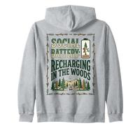 Recarga de batería Social en el Bosque Divertido Arte de Camping Sudadera con Capucha