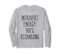 Recarga de energía introvertida Divertida Cita de Tiempo Tranquilo Cuidado Personal Manga Larga