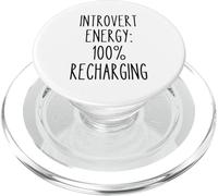 Recarga de energía introvertida Divertida Cita de Tiempo Tranquilo Cuidado Personal PopSockets PopGrip para MagSafe
