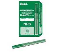 Recarga de tinta Pentel para marcador permanente Handy Lines, caja de 12, color verde (