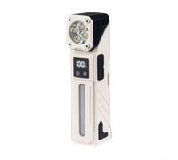 Recargable ángulo recto LED luz de trabajo linterna de esquina con base magnética giratoria, luz lateral RGB, 1800mAh IPX4 (blanco)