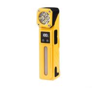 Recargable ángulo recto LED luz de trabajo linterna de esquina con base magnética giratoria, luz lateral RGB, 1800mAh IPX4 (amarillo)