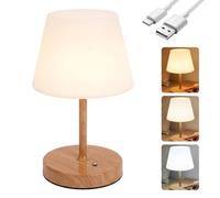 Recargable Lámpara Mesita para Niños & Dormitorio, Sin BPA Táctil Luz Nocturna con 3 Modos Color, 0-100% Regulable Inalámbrica Lámpara Escritorio, Cuidado Ocular Antiparpadeo Luz Mesa para Leer