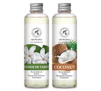 Recargas de Difusor de Monoi de Tahiti 200ml & Recambio Difusor Coconut 200ml - Fragancias de Duraderas - Natural para Cuartos - Ambientador - Aroma Fragancia para Hogar - Difusor Aromático