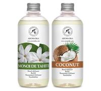 Recargas de Difusor de Monoi de Tahiti 500ml & Recambio Difusor Coconut 500ml - Fragancias de Ambiente Intensas y Duraderas - Ambientador - Aroma Floral y Exótico para Aromaterapia