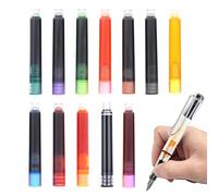 Recargas de pluma estilográfica - 12 cartuchos de recarga de plumas, pluma de caligrafía portátil | Recarga de cartuchos de tinta para pluma estilográfica colorida, cartuchos de recarga multifunción