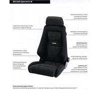 Recaro RC040000S08 Specialist S Asiento Ergonómico de Dinámica a Medida Encargo de Piel Artificial para Piloto y Copiloto