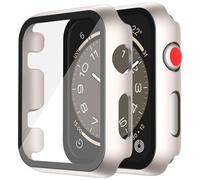 Recata - Protector de pantalla de cristal templado para Apple Watch Series 3 Series 2 42 mm, carcasa anticaída resistente a los arañazos ligera para iWatch, 2 luces estrellas