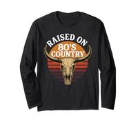 Recaudado en los años 80 Country Music Bull Vintage Retro Estilo Occidental Manga Larga