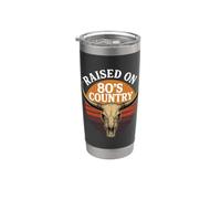 Recaudado en los años 80 Country Music Bull Vintage Retro Estilo Occidental Vaso térmico de acero inoxidable de doble pared