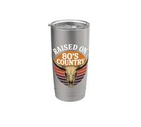 Recaudado en los años 80 Country Music Bull Vintage Retro Estilo Occidental Vaso térmico de acero inoxidable de doble pared