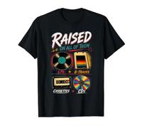 Recaudado en Todos Ellos Registros de 8 Pistas Cassettes CDs Música Camiseta gráfica económica, Hombre, Negro, M
