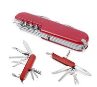Reccisokz 1 Articulo 9.5 * 2.5 * 1.5CM Navaja multiusos suiza pequeña, navaja suiza,navajas multiusos,navaja pequeña,navaja llavero,cuchillo plegable cuchillo al aire libre(11 funciones) (Rojo)