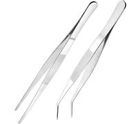 Reccisokz 2 Piezas Pinzas De Precisión De 16 Cm,Acero Inoxidable,Profesionales,Antideslizantes,Largas,Rectas,Pinzas Oblicuas,Para Acuaponía,Coral,Manualidades,Cocina,Reparación