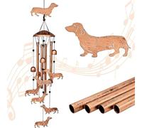 Reccisokz Campana EóLica Vintage Para Exteriores Con Forma De Perro Salchicha, Para Decorar El JardíN, Metal, Regalo Para Mujeres Y Hombres, Amantes De Los Perros, Sonidos Agradables