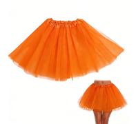 Reccisokz Faldas Tutú Para Mujer, Vestido De Ballet Con Enagua De Tul De 3 Capas, Enagua De Los AñOs 80, 40 Cm Para Adultos, Para Disfraces De Carnaval Y Halloween (Naranja)