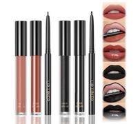Reccisokz Set De 6 LáPices De Labios Essence, 3 En 1, Barras De Labios Negras Mate, Alta PigmentacióN, Resistentes Al Agua Y De Larga DuracióN, Hidratantes, Adecuados Para Mujeres Y NiñAs