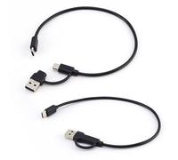 RecDec Paquete de 2 cables SSD portátiles de repuesto 2 en 1 USB-C a USB-C USB-A Cable de transferencia de datos de alta velocidad para Samsung T9 SanDisk Crucial X9 Western Digital External Solid