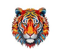 Recent Toys Rompecabezas de Madera de Tigre para Adultos y niños. Rompecabezas de 167 Piezas, tamaño Grande de 28,5 x 30,5 cm con Piezas de Forma única. Incluye Caja de Regalo de Madera y Soporte.