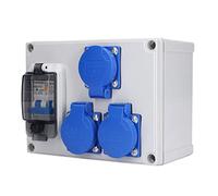 Receptáculo a Prueba de Agua, Enchufe de Pared de 3 Posiciones Doble Enchufe de Caja de Enchufe Alemán 200 250v, 230v 40a 1P + n RCD para Interiores Y Exteriores