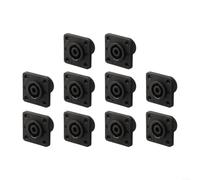 Receptáculo hembra Speakon de 4 polos diseñado para transmisión de audio de alta fidelidad con ajuste y acabado